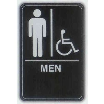 6x9 ADA Braille Sign - Men Handicap