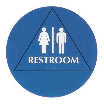 Restroom Braille Sign - Large ADA - Unisex