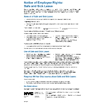 New York City Safe and Sick Leave Poster