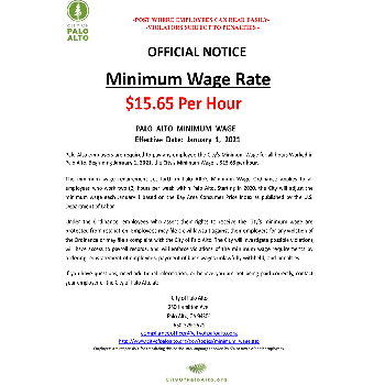 City of Palo Alto Minimum Wage